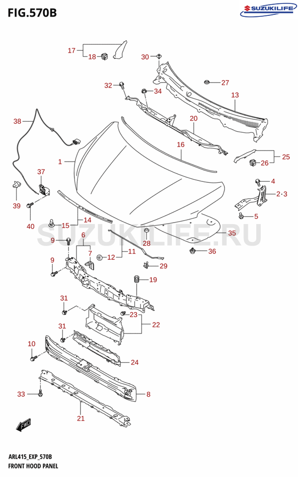570B - FRONT HOOD PANEL (RHD)