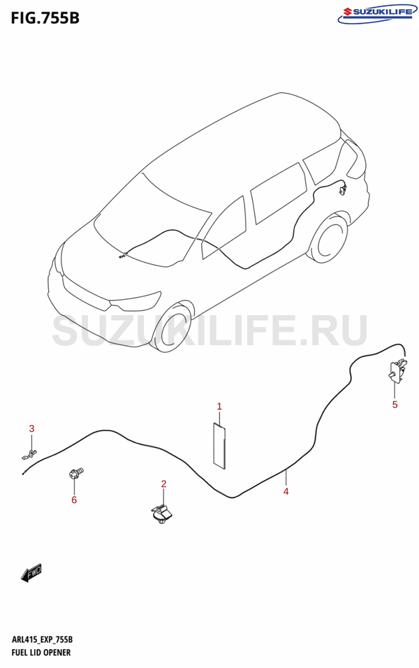 755B - FUEL LID OPENER (RHD)