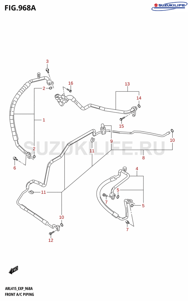 968A - FRONT A / C PIPING (GA)