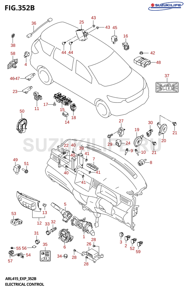 352B - ELECTRICAL CONTROL (RHD)