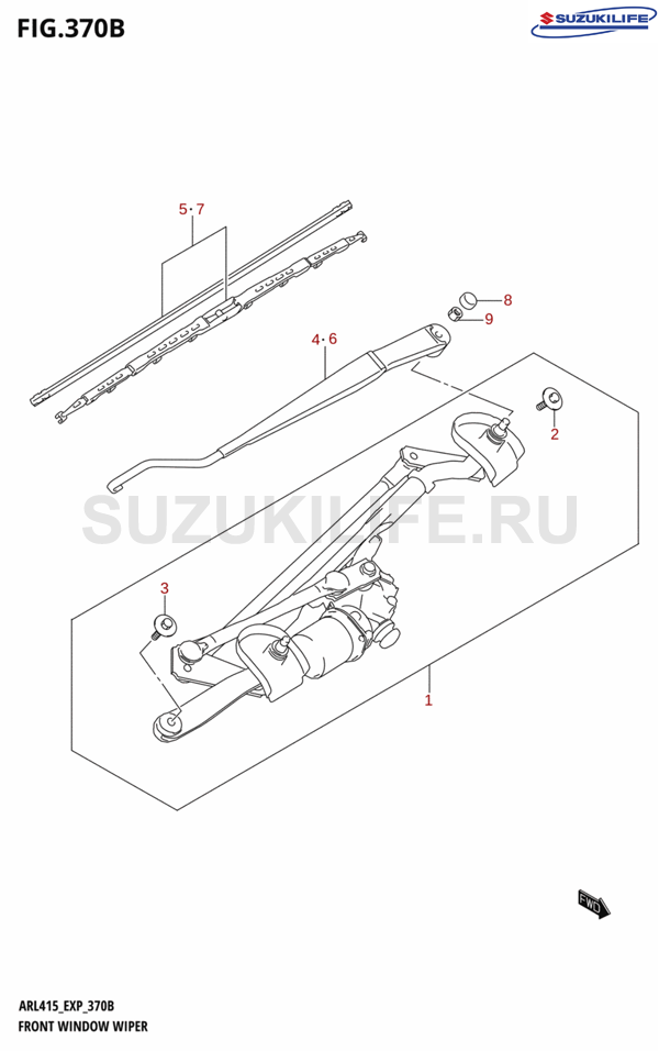 370B - FRONT WINDOW WIPER (LHD)