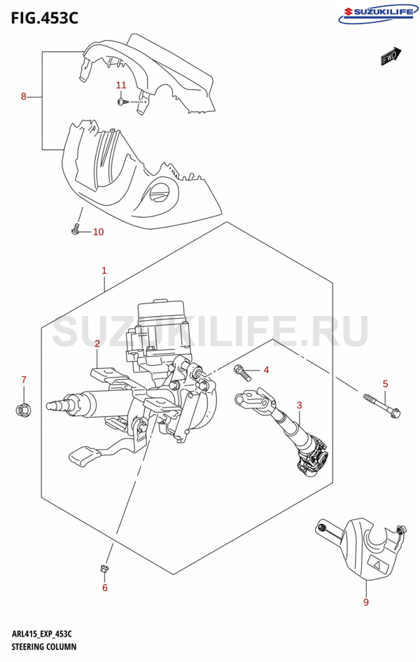 453C - STEERING COLUMN (RHD)