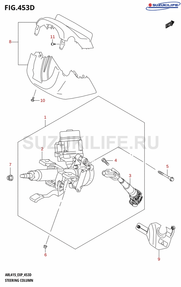 453D - STEERING COLUMN (RHD)