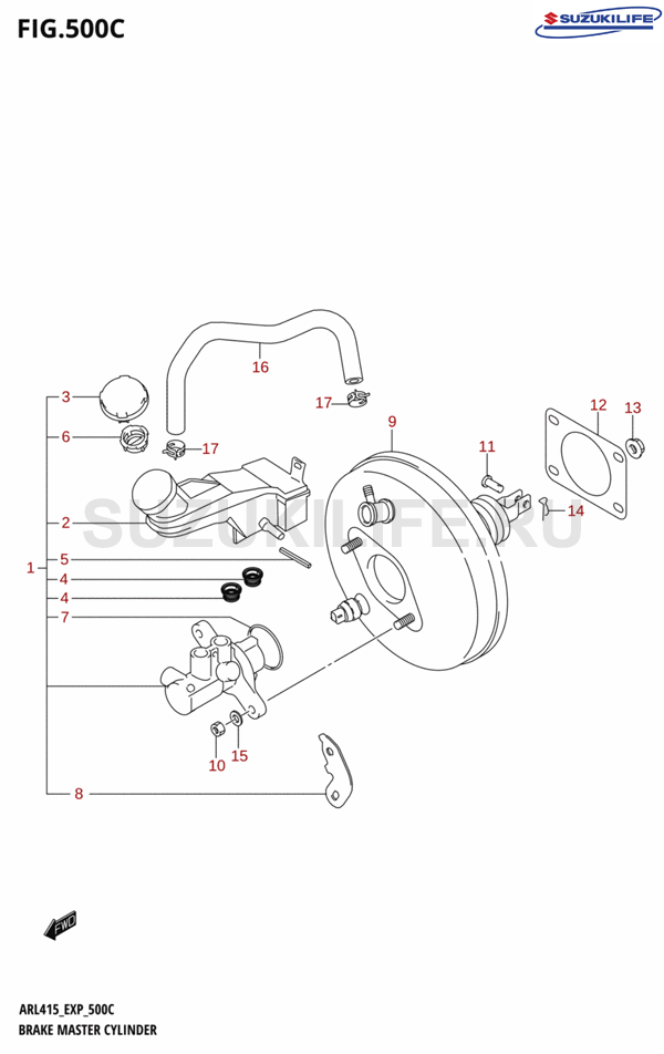 500C - BRAKE MASTER CYLINDER (LHD:4AT)