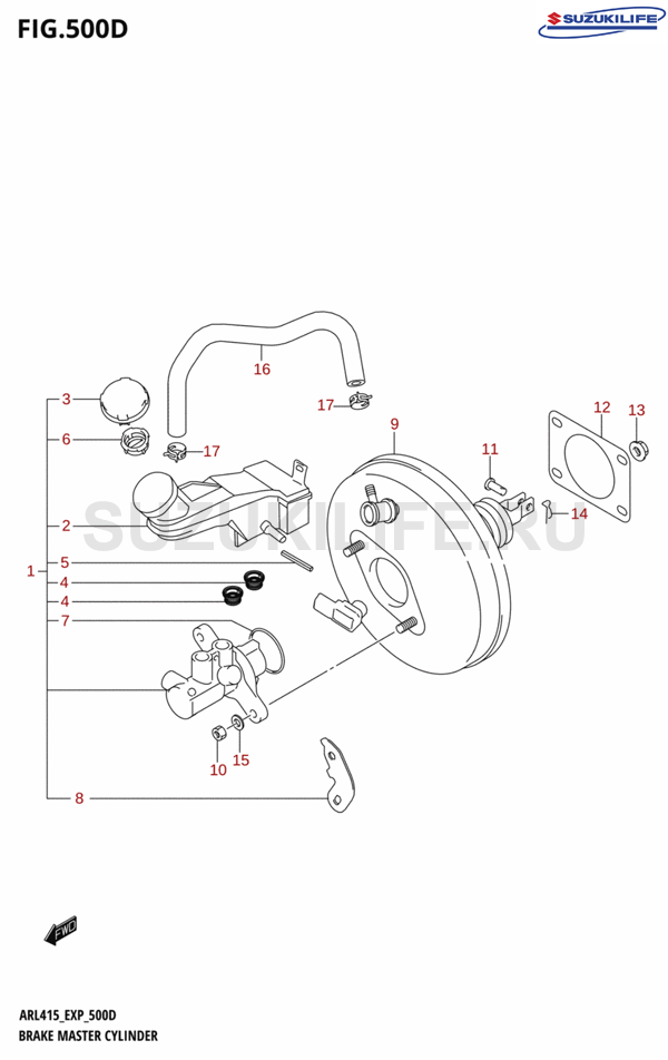 500D - BRAKE MASTER CYLINDER (LHD:4AT)