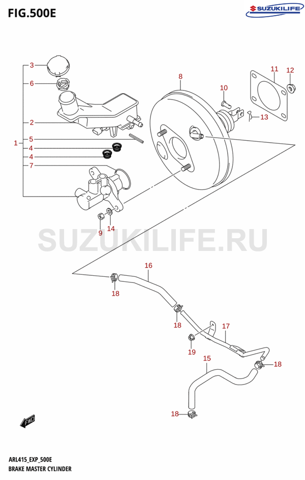 500E - BRAKE MASTER CYLINDER (RHD:5MT)