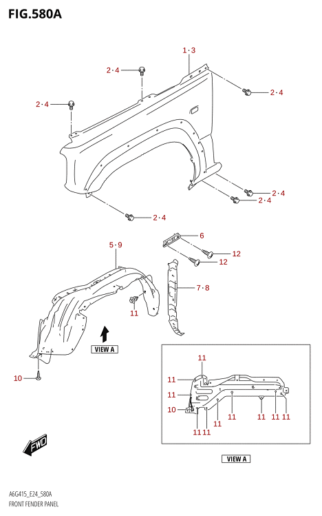 580A - FRONT FENDER PANEL