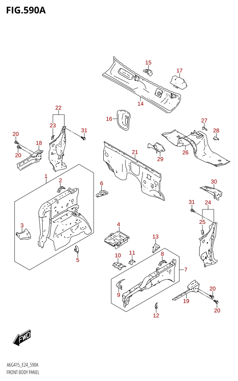 590A - FRONT BODY PANEL (LHD-5MT)